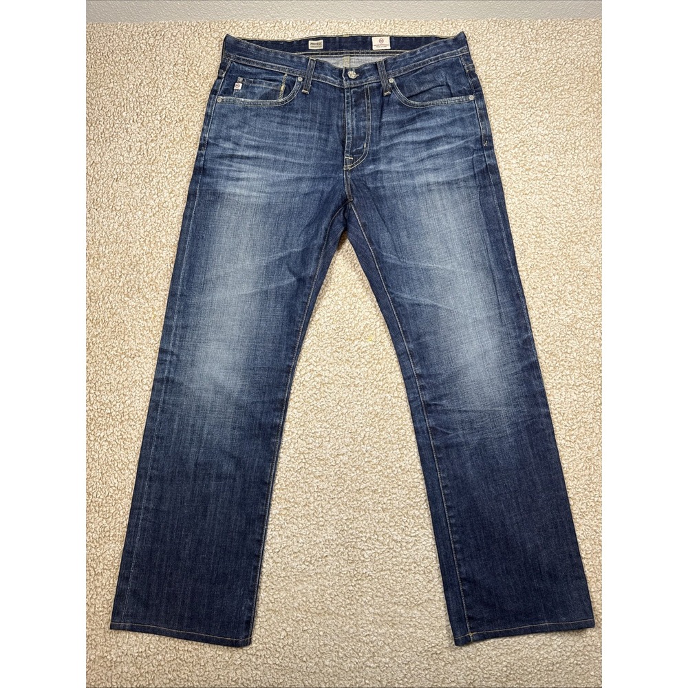 AG Adriano Goldschmied Jeans Mens 34x30 The Protege Blue Straight Stretchy USA